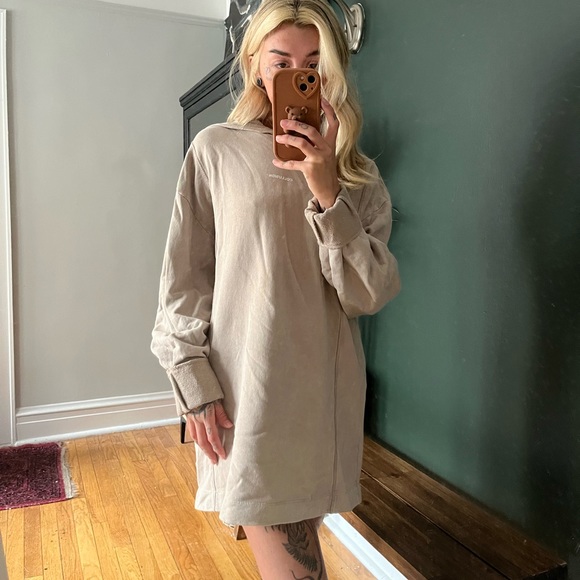 COLLUSION longline camel hoodie - Picture 2 of 9